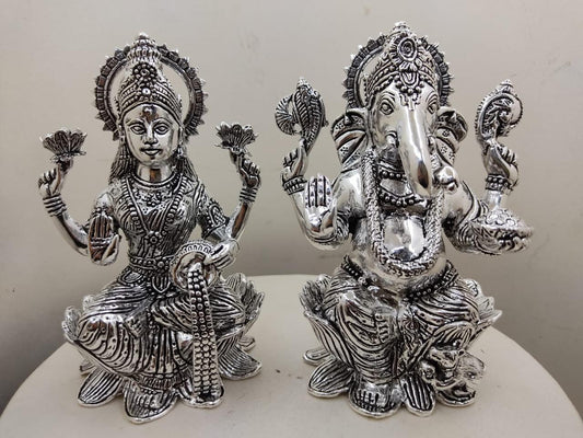 BSJsilver Lakshmi Ganesh Pratima